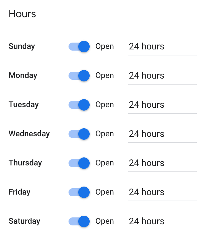 Google Business Profile Hours